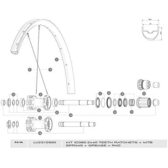 Mavic ID360 2 Ratchet 40T With Spring Kit One Size Bronze