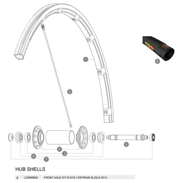 Mavic R-Sys/ Ksyrium SL/SLS 2013 Front Axle Kit One Size Black