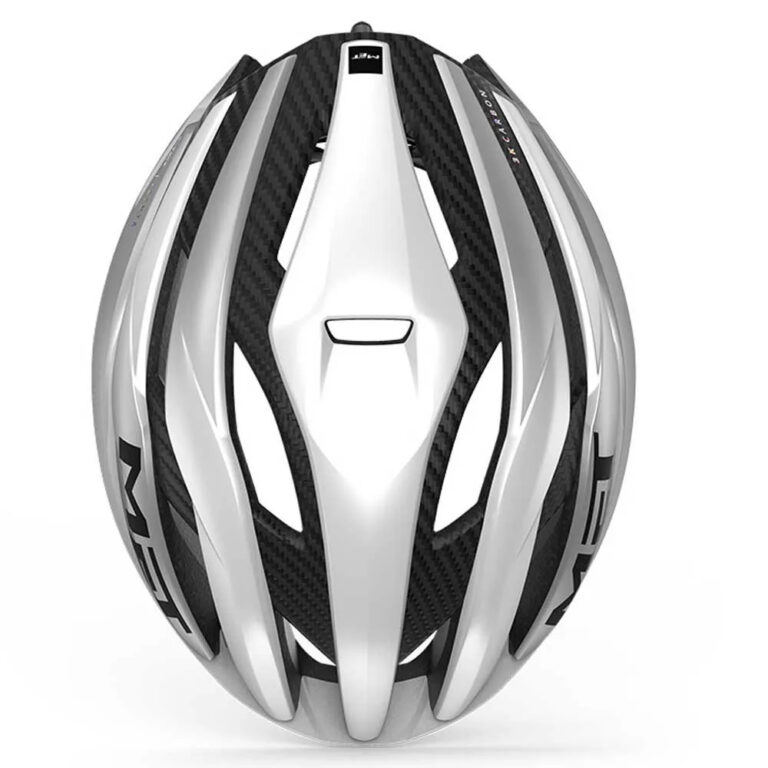 MET Trenta 3K Carbon MIPS Helmet S White / Metallic Silver - L White / Metallic Silver - Image 3