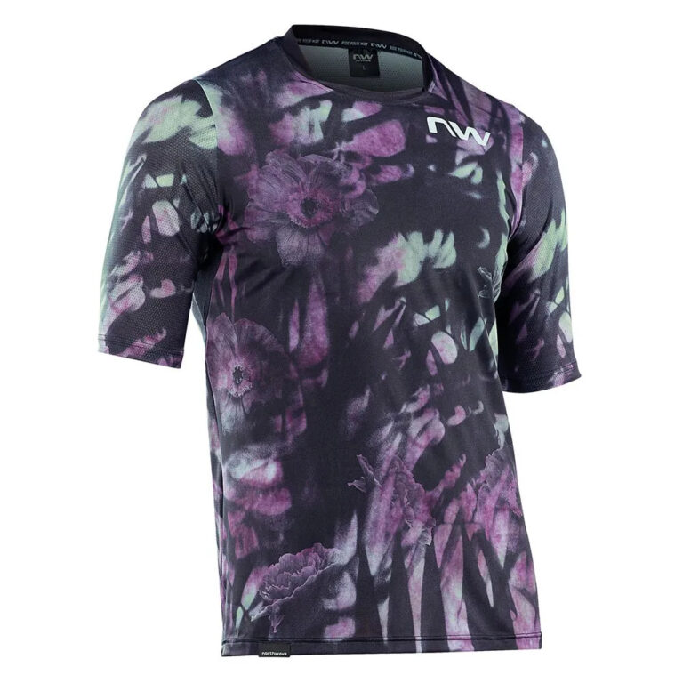 Northwave Bomb Flower Short Sleeve Enduro Jersey M Black / Purple - L Black / Purple