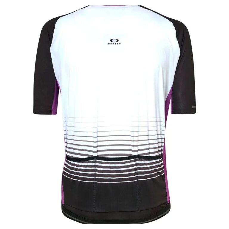 Oakley Sublimated Icon 2.0 Short Sleeve Jersey XL White / Purple Stripes - Image 2