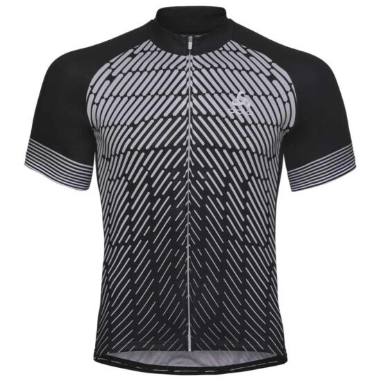 Odlo Fujin Print Short Sleeve Jersey S Black / Odlo Silver Grey