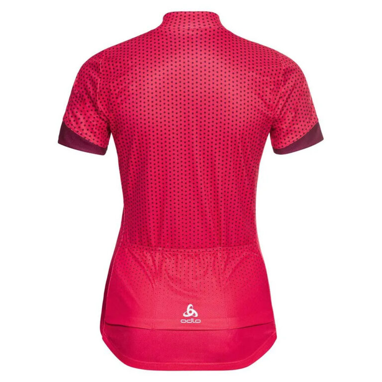 Odlo Integral Essential Imprim Short Sleeve Jersey XS Paradise Pink / Raspberry Fudge - Image 2