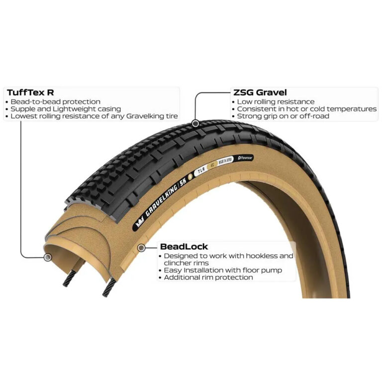 Panaracer Gravelking SK R Tubeless 700C X 30 Gravel Tyre 700C x 30 Amber - Image 3