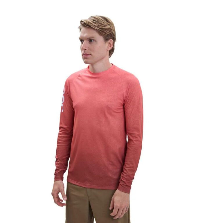 POC Essential Lite Long Sleeve Enduro Jersey S Gradient Ammolite Coral - L Gradient Ammolite Coral