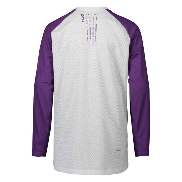 POC Essential Long Sleeve Enduro Jersey 10 Years Hydrogen White / Sapphire Purple - Image 2