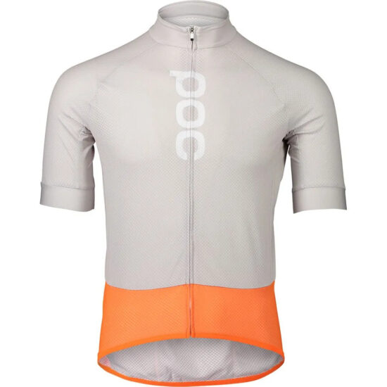 POC Essential Road Logo Short Sleeve Jersey S Granite Grey / Zink Orange - L Granite Grey / Zink Orange