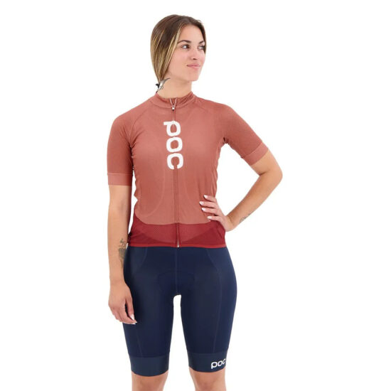 POC Essential Road Logo Short Sleeve Jersey XS Himalayan Salt / Garnet Red - XL Himalayan Salt / Garnet Red