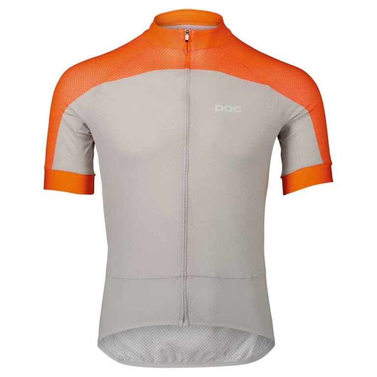 POC Essential Road Logo Short Sleeve Jersey S Zink Orange / Granite Grey - XL Zink Orange / Granite Grey