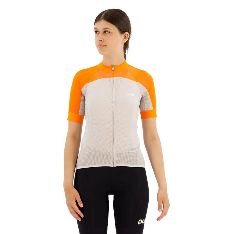 POC Essential Road Logo Short Sleeve Jersey XS Zink Orange / Granite Grey - L Zink Orange / Granite Grey