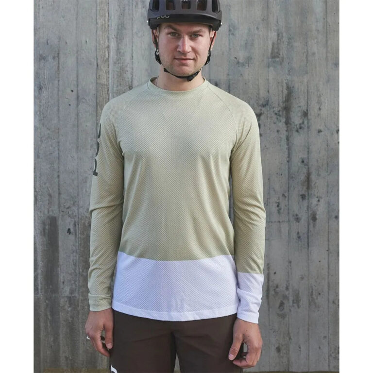 POC MTB Pure Long Sleeve Jersey S Prehnite Green / Hydrogen White - XL Prehnite Green / Hydrogen White - Image 6