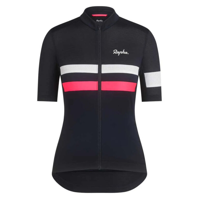 Rapha Brevet Lightweight Short Sleeve Jersey M Dark Navy / High-Vis Pink / White