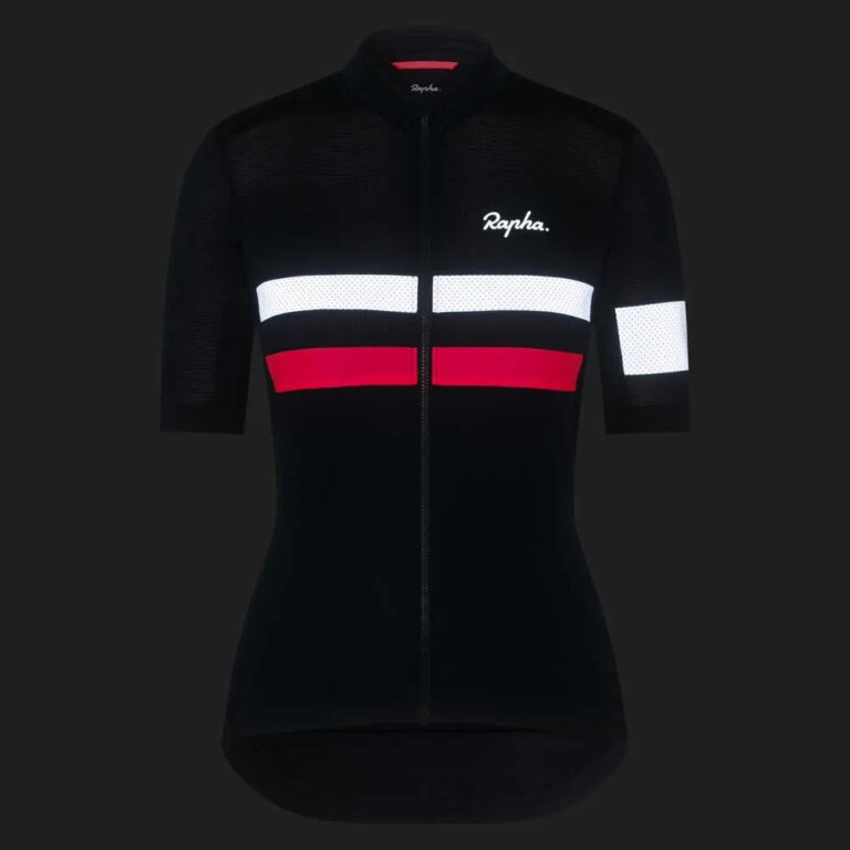 Rapha Brevet Lightweight Short Sleeve Jersey M Dark Navy / High-Vis Pink / White - Image 3