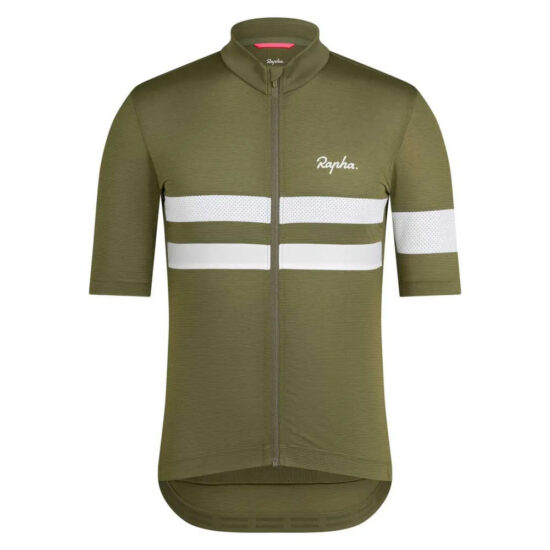 Rapha Brevet Lightweight Short Sleeve Jersey S Dark Khaki / Silver - 2XL Dark Khaki / Silver