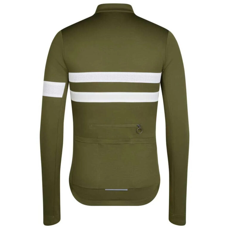 Rapha Brevet Long Sleeve Jersey M Dark Khaki / White - XL Dark Khaki / White - Image 2