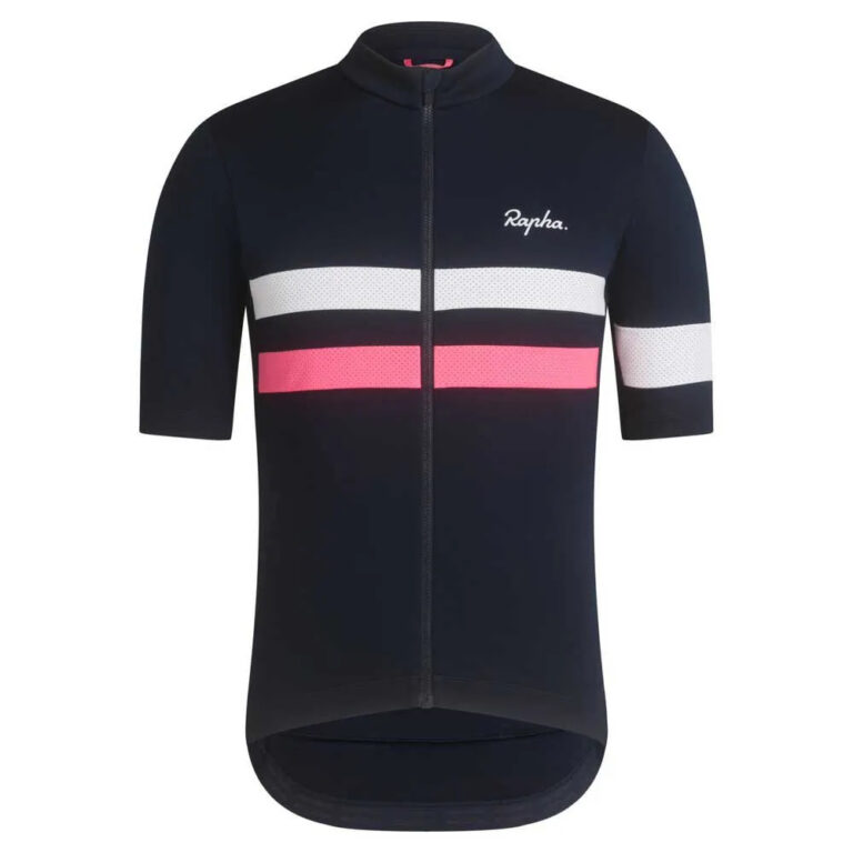 Rapha Brevet Short Sleeve Jersey XS Dark Navy / High-Vis Pink / White - 2XL Dark Navy / High-Vis Pink / White