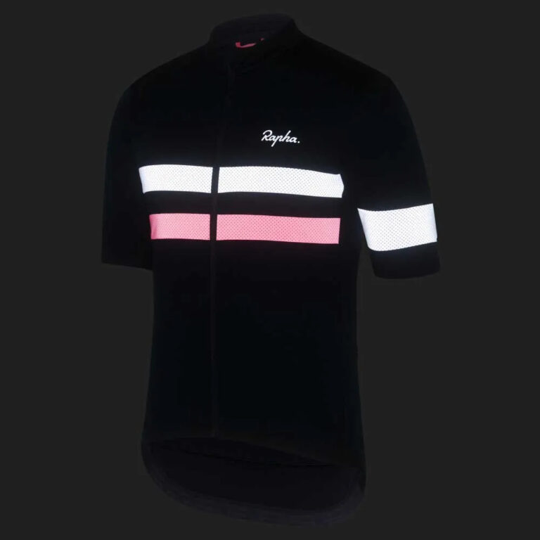 Rapha Brevet Short Sleeve Jersey XS Dark Navy / High-Vis Pink / White - 2XL Dark Navy / High-Vis Pink / White - Image 3