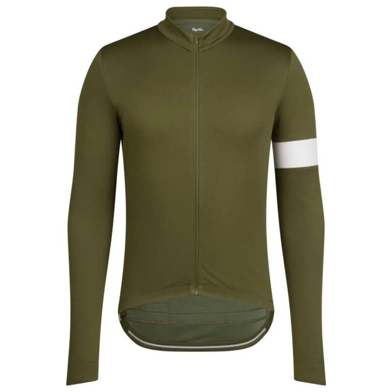 Rapha Classic Long Sleeve Jersey S Dark Khaki / White - 2XL Dark Khaki / White