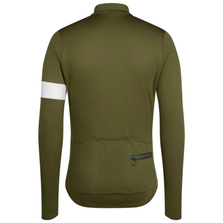 Rapha Classic Long Sleeve Jersey S Dark Khaki / White - 2XL Dark Khaki / White - Image 2