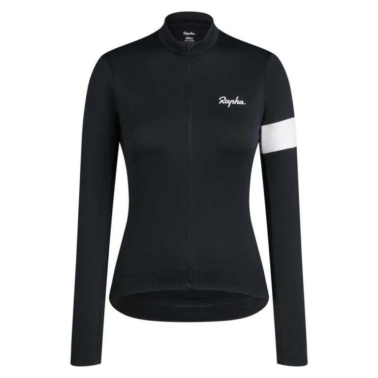 Rapha Core Thermal Long Sleeve Jersey 2XS Black / White - XL Black / White