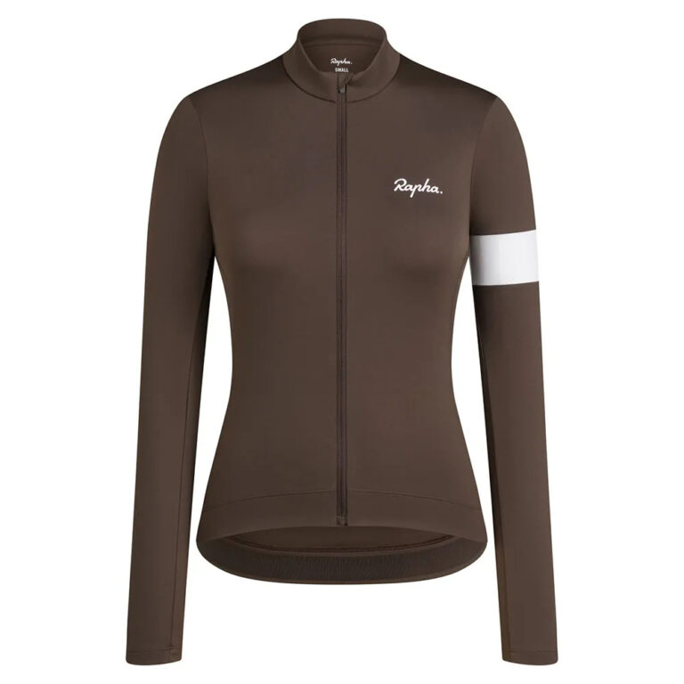 Rapha Core Thermal Long Sleeve Jersey M Deep Coffee / White