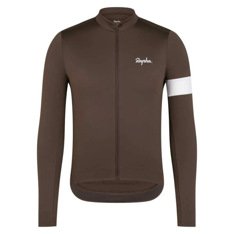 Rapha Core Thermal Long Sleeve Jersey XS Deep Coffee / White - 2XL Deep Coffee / White