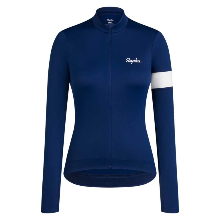 Rapha Core Thermal Long Sleeve Jersey S Navy / White - XL Navy / White