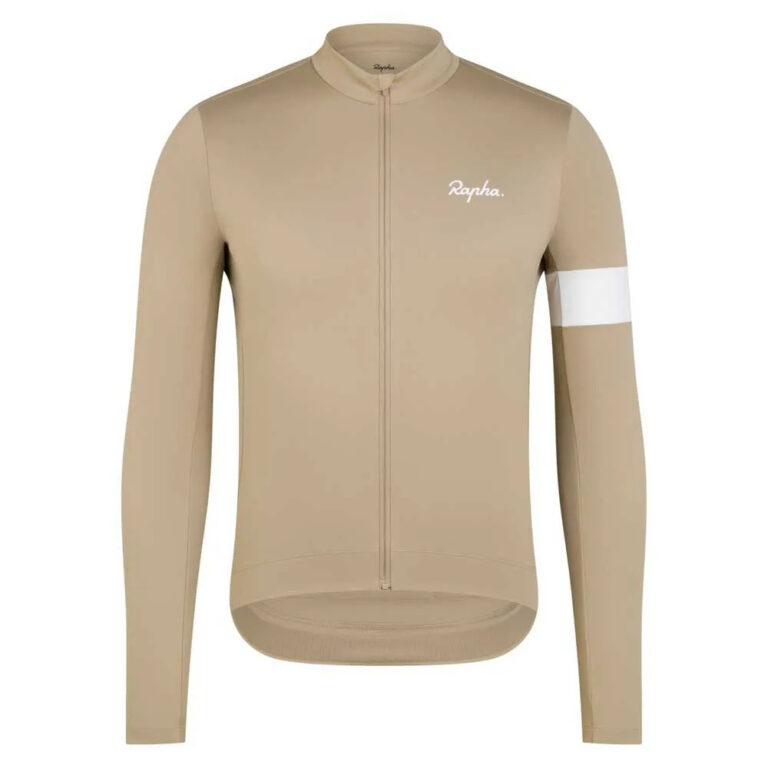 Rapha Core Thermal Long Sleeve Jersey XS Tan / White - XL Tan / White