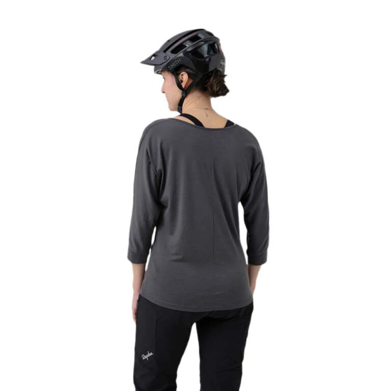 Rapha Trail Merino 3/4 Sleeve Enduro Jersey XS Dark Grey / Black - XL Dark Grey / Black - Image 2