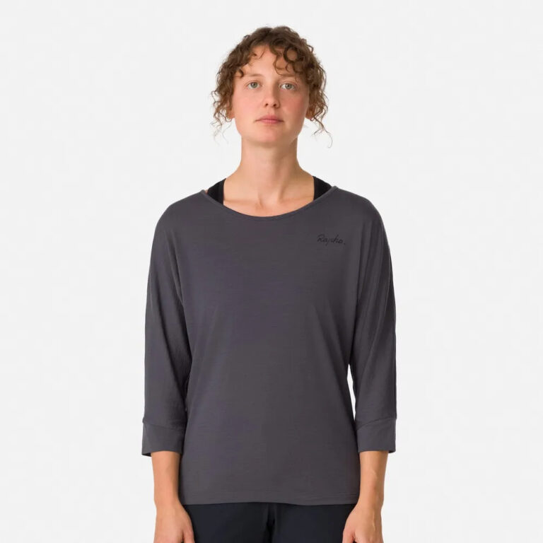 Rapha Trail Merino 3/4 Sleeve Enduro Jersey XS Dark Grey / Black - XL Dark Grey / Black - Image 5