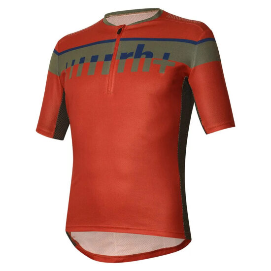 rh+ Rh+ MTB Short Sleeve Jersey M Carrot / Khaki / Indigo - 2XL Carrot / Khaki / Indigo