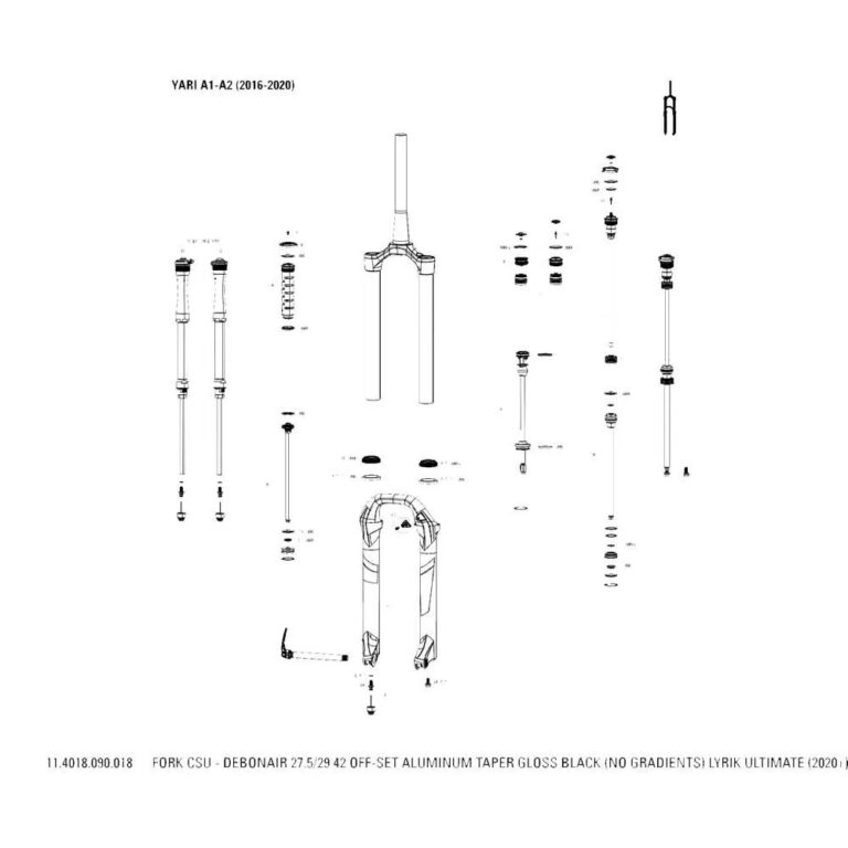 RockShox Crown/Steerer/Uppertube Debonair Aluminium For Lyrik Ultimate Fork 27.5-29&acute;&acute; Black - Image 3