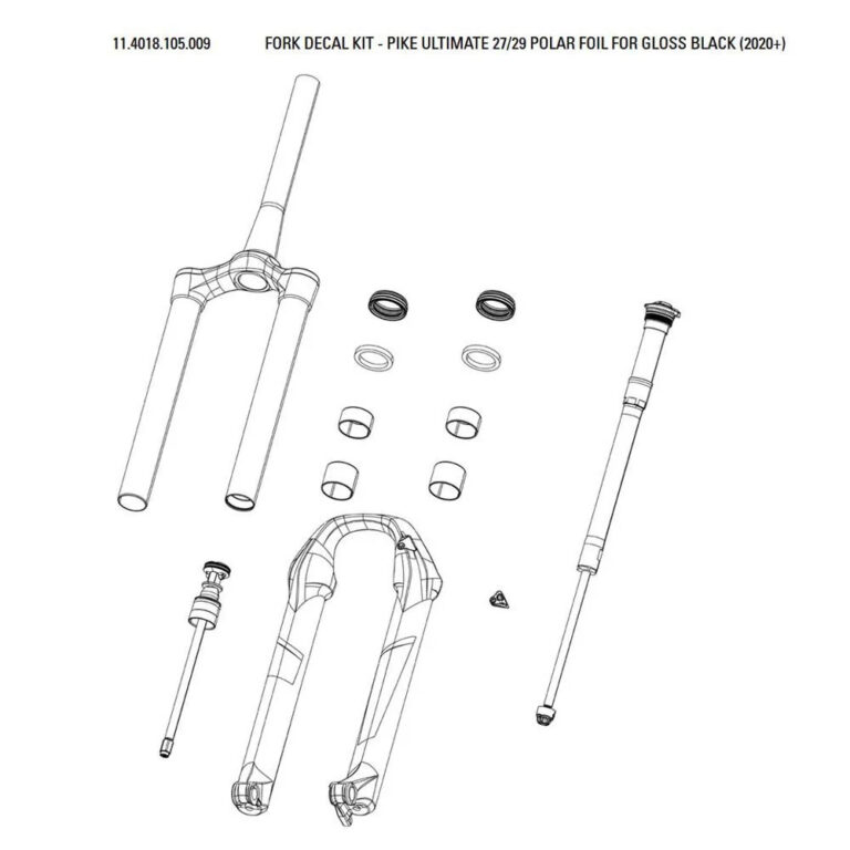 RockShox Decal Kit Pike Ultimate Sticker 27.5-29&acute;&acute; Polar Foil For Gloss Black