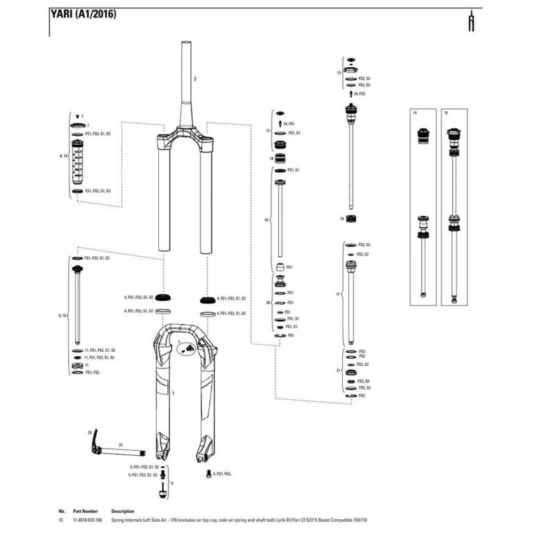 RockShox Lyrik/Yari 27.5&amp;acute;&amp;acute; 170 Mm Solo Air Left Spring Internals One Size Black