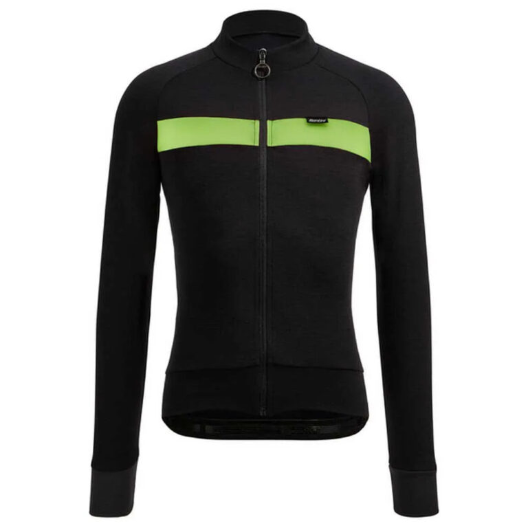 Santini Adapt Wool Thermal Long Sleeve Jersey XS Green Fluo - 4XL Green Fluo - Image 3