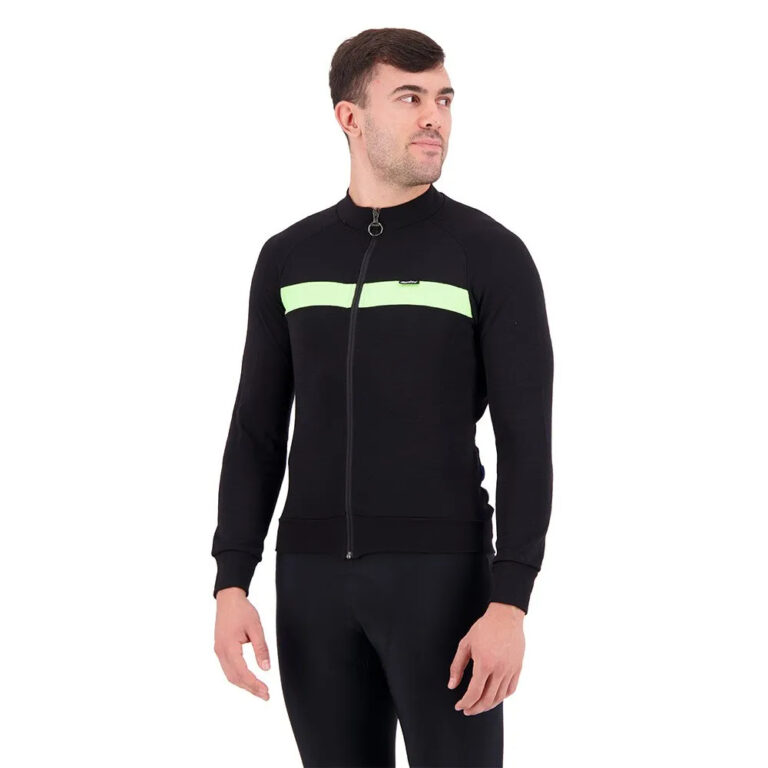 Santini Adapt Wool Thermal Long Sleeve Jersey XS Green Fluo - 4XL Green Fluo - Image 4