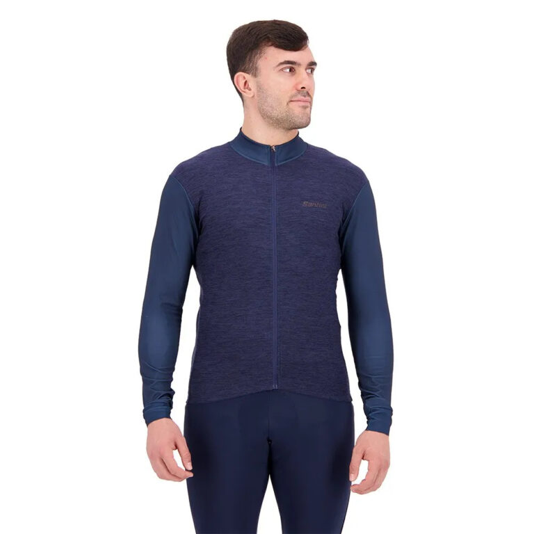 Santini Colore Puro Thermal Long Sleeve Jersey M Nautica - 4XL Nautica