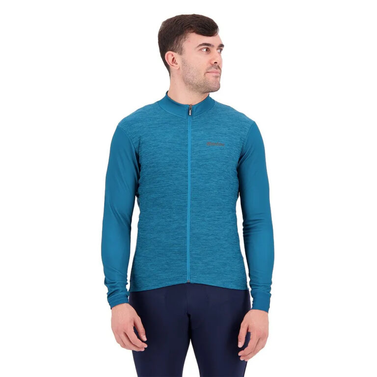 Santini Colore Puro Thermal Long Sleeve Jersey 2XL Teal - 4XL Teal