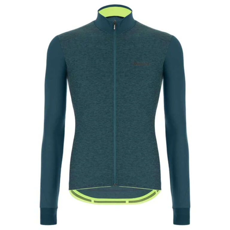 Santini Colore Puro Thermal Long Sleeve Jersey 2XL Teal - 4XL Teal - Image 3