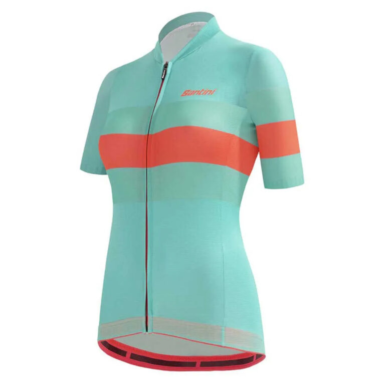 Santini Ecosleek Bengal Short Sleeve Jersey S Acqua Blue - 2XL Acqua Blue - Image 3