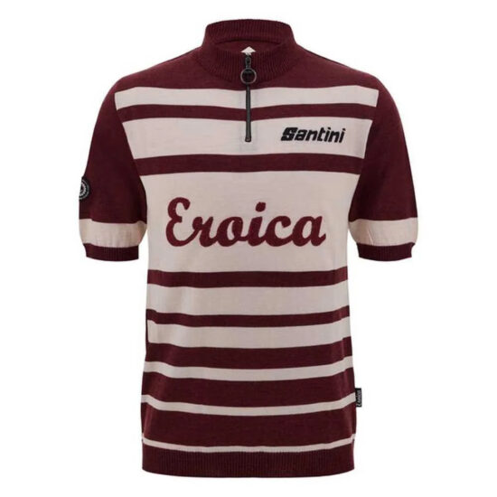 Santini Eroica Wool Short Sleeve Jersey S Bordeaux / White - 2XL Bordeaux / White