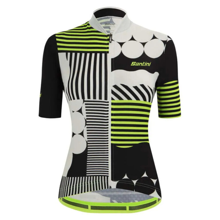 Santini Giada Optic Short Sleeve Jersey L White / Black - XL White / Black