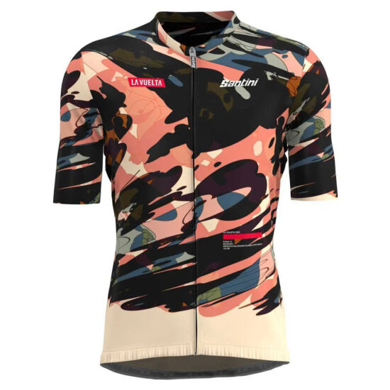 Santini La Vuelta Cuitu Negru Short Sleeve Jersey L Print - 3XL Print