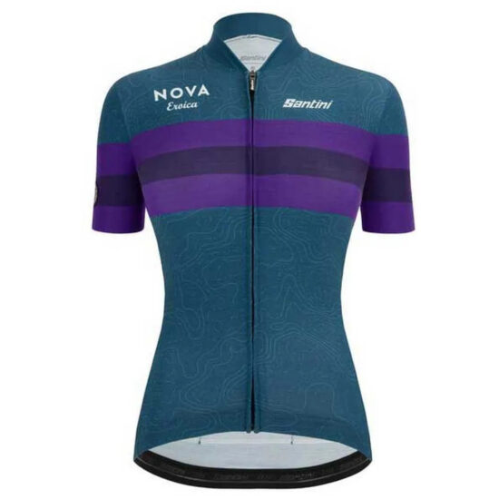 Santini Nova Eroica Opera Short Sleeve Jersey L Green / Blue