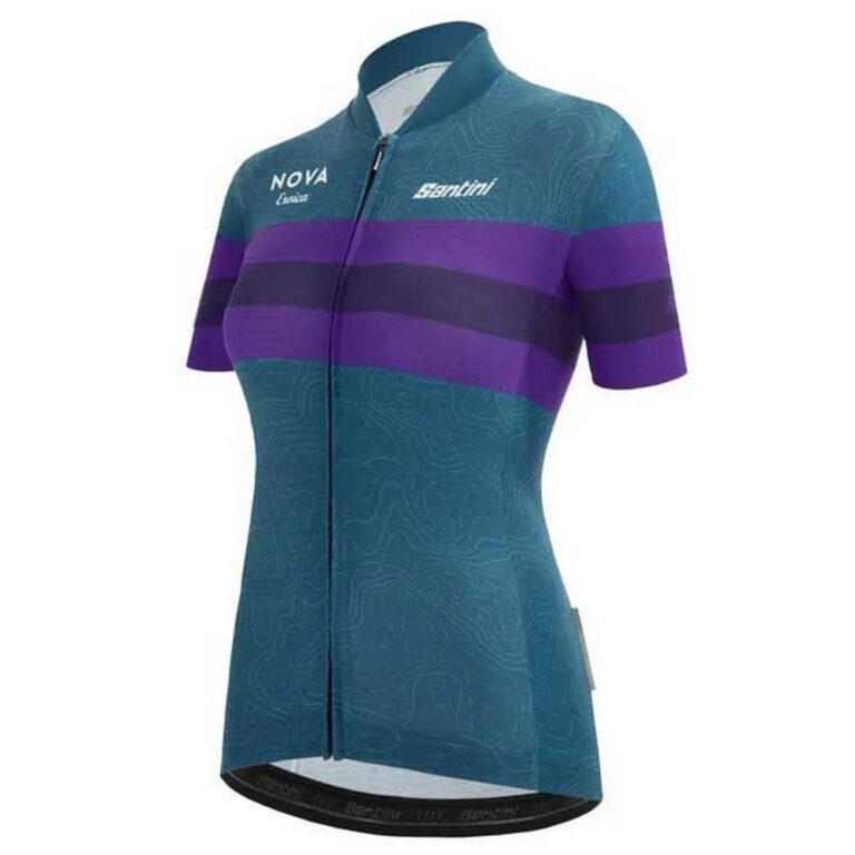 Santini Nova Eroica Opera Short Sleeve Jersey L Green / Blue - Image 3