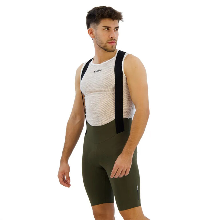 Santini Plush Bib Shorts XS Military Green - 4XL Military Green - Image 6