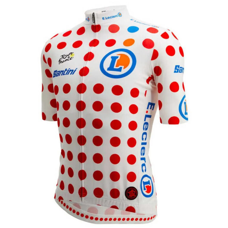 Santini Replica Tour De France GPM Leader Short Sleeve Jersey XS White / Red Dots - 2XL White / Red Dots - Image 3