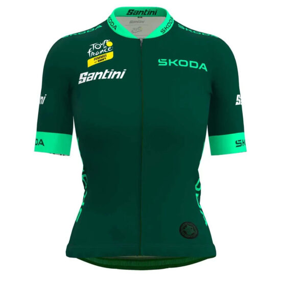 Santini Tour De France Femme Avec Zwift Best Sprinter Leader Short Sleeve Jersey S Green - 2XL Green