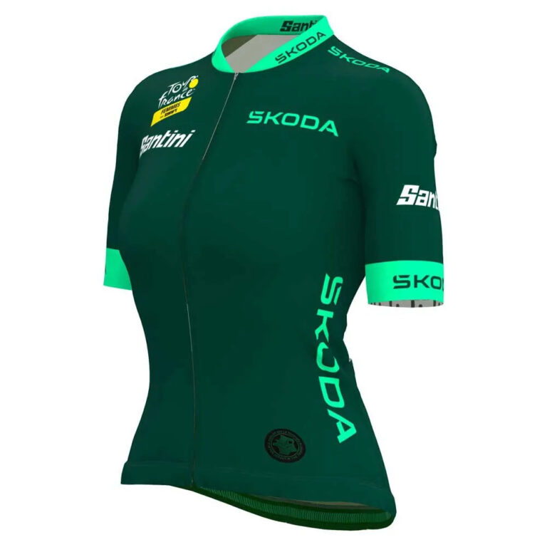 Santini Tour De France Femme Avec Zwift Best Sprinter Leader Short Sleeve Jersey S Green - 2XL Green - Image 3