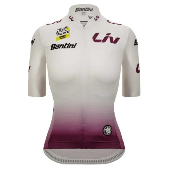 Santini Tour De France Femme Avec Zwift Best Young Leader Short Sleeve Jersey XS White - 2XL White